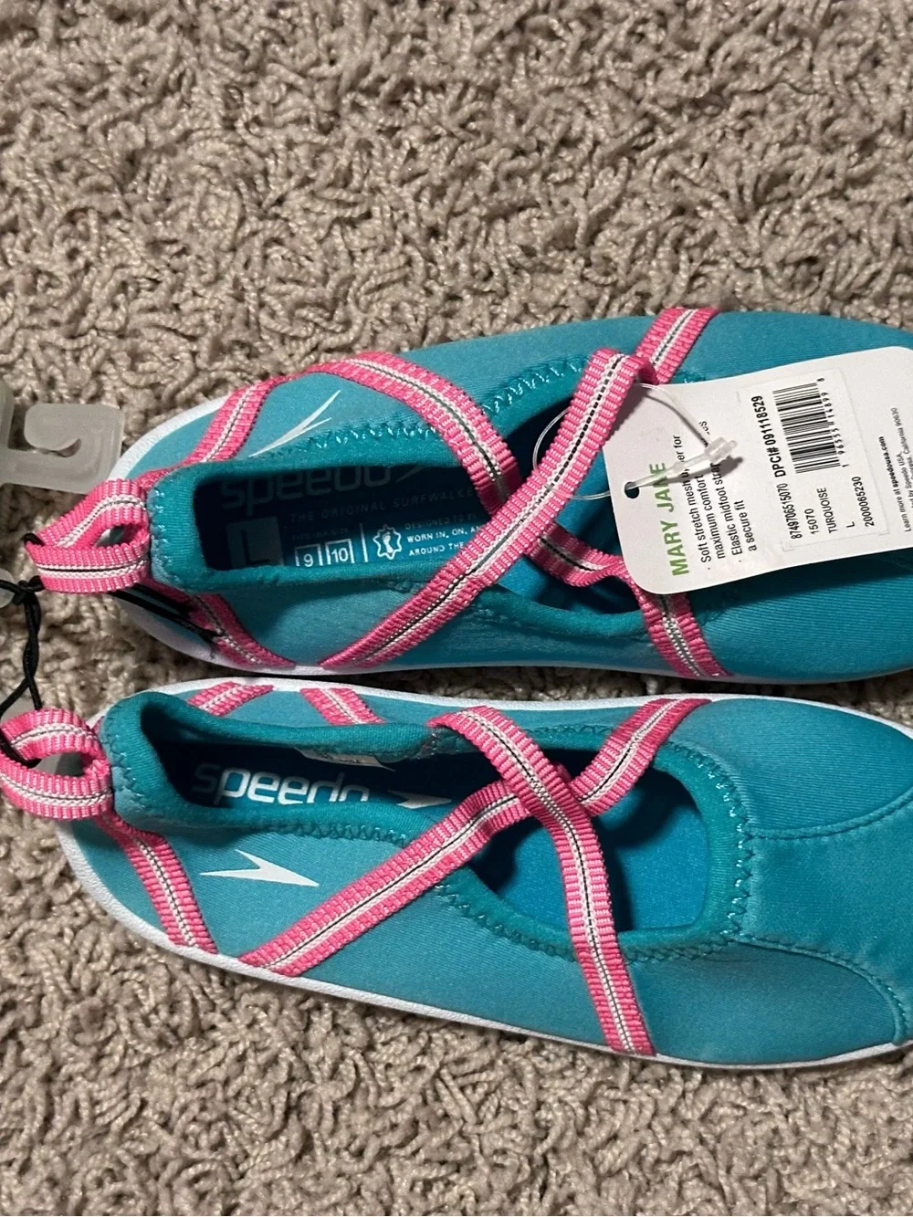 SPEEDO Toddler size 9-10 Large Water Pool Mesh Elastic Slip-On Shoes NEW